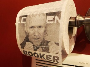 Director James Gunn has was forced to wipe his butt with a novelty roll of toilet paper featuring actor Michael Rooker’s face.