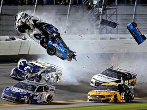NASCAR Cup Series driver Ryan Newman (6) wrecks during the Daytona 500 at Daytona International Speedway. (Peter Casey-USA TODAY Sports)