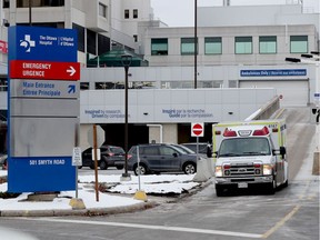 A ambulance leaves The Ottawa Hospital