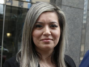 Caterina Petrolo is seen outside the Law Society of Ontario tribunal office on University Ave. in Toronto on March 22, 2019.