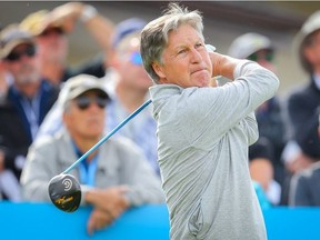 PGA golfer Brandel Chamblee, hits from the first tee during the first round of the Shaw Charity Classic a PGA Tour Champions event at Canyon Meadows Golf Club in Calgary, Alta., on Friday, August 30, 2019. (Al Charest/Postmedia Network)