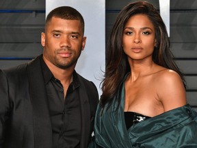 Russell Wilson and Ciara attend the 2018 Vanity Fair Oscar Party hosted by Radhika Jones at Wallis Annenberg Center for the Performing Arts in Beverly Hills, Calif., March 4, 2018.