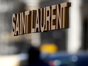 The logo of Saint Laurent, a brand of French luxury group Kering, is seen in Paris, July 5, 2019. (REUTERS/Regis Duvignau/File Photo)