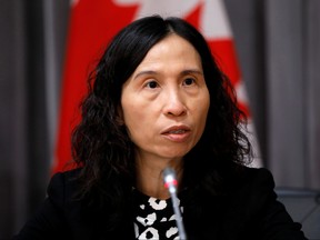 Canada's Chief Public Health Officer Dr. Theresa Tam speaks at a news conference on the coronavirus (COVID-19) outbreak on Parliament Hill in Ottawa March 19, 2020. (REUTERS/Blair Gable)