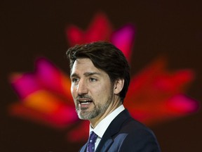 Canadian Prime Minister Justin Trudeau speaks at the Prospectors and Developers Association of Canada's annual convention in Toronto on Monday, March 2, 2020.