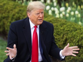 President Donald Trump speaks during a Fox News "virtual town hall" event with members of the coronavirus task force in the Rose Garden of the White House in Washington, March 24, 2020. (REUTERS/Jonathan Ernst)