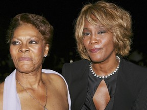 (L-R) Recording artists Dionne Warwick and Whitney Houston pose for photographers during the15th Annual Ella Awards at the Beverly Hilton Hotel on Sept. 12, 2006 in Beverly Hills, Calif.