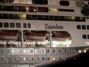 The cruise ship MS Zaandam, where passengers have died on board, navigates through the pacific side of the Panama Canal, in Panama City, March 29, 2020. (REUTERS/Erick Marciscan)