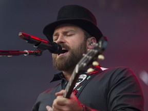 Frontman Zac Brown performs on the main stage during Big Valley Jamboree 2014 in Camrose, Alta., on Saturday, Aug. 2, 2014. (Postmedia file photo)