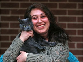 Sabrina Martino and her cat, Gizmo