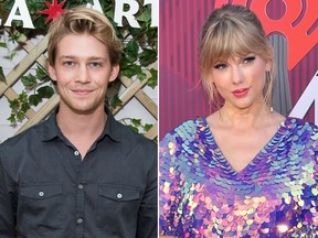 Joe Alywn and Taylor Swift are seen in file photos.