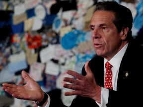 New York Governor Andrew Cuomo speaks at a daily briefing during the outbreak of COVID-19 at the State Capitol in Albany, N.Y., Wednesday, April 29, 2020.