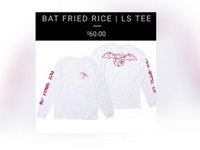 California artist Jess Sluder designed a "bat fried rice" T-shirt.