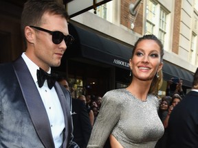 New England Patriots quarterback Tom Brady (left) and supermodel Gisele Bundchen on May 1, 2017 in New York. (Ben Gabbe/Getty Images for The Mark Hotel)