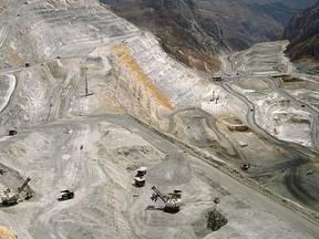 This handout image received 31 July, 2006 shows the Antamina mine, located in the Andes mountains, 385 kilometres(239miles) north of Lima, Peru, is the one of the largest zinc and copper producers in the world.
