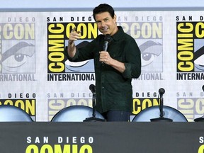 Tom Cruise speaks at the 'Top Gun: Maverick' panel during Comic-Con International at San Diego Convention Center on July 18, 2019 in San Diego. (Kevin Winter/Getty Images)