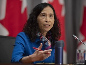 Chief Public Health Officer Theresa Tam responds to a question during a news conference in Ottawa, Monday, April 27, 2020.