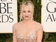 Kaley Cuoco arrives at the 70th Annual Golden Globe Awards held at The Beverly Hilton Hotel on Jan. 13, 2013, in Beverly Hills, Calif.