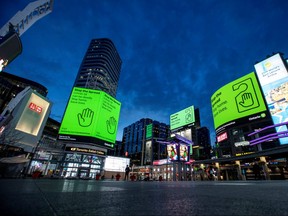 A view of Yonge and Dundas Square. A strong majority of Canadians polled -- 57% -- now say they are stressed, or concerned about money and finances due to the COVID-19 pandemic.