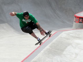 Jeff Grosso performs during the Skateboard Park Legends Final at the Event Deck at LA LIVE during X Games 16 on August 1, 2010 in Los Angeles, California. (Stephen Dunn/Getty Images