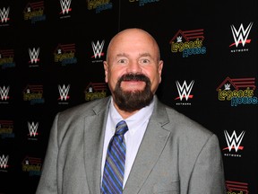 Howard Finkel attends the WWE screening of "Legends' House" at Smith & Wollensky on April 15, 2014 in New York City.