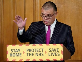 Deputy Chief Medical Officer, Professor Jonathan Van-Tam speaks during a Covid-19 Digital Press Conference in 10 Downing Street in London, Britain April 3, 2020.