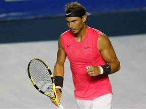 February 29, 2020   Spain's Rafael Nadal reacts during his final match against Taylor Fritz of the U.S.