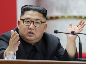 This file photo shows North Korean leader Kim Jong Un attending a session of the 5th Plenary Meeting of the 7th Central Committee of the Workers' Party of Korea in Pyongyang.