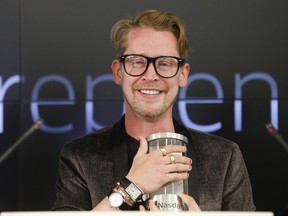 Macaulay Culkin, co-founder of lifestyle media Bunny Ears, is the honorary bell ringer of the Nasdaq Closing Bell from the Nasdaq Entrepreneurial Center on Aug. 6, 2019 in San Francisco, Calif.