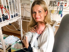 Angela Primachenko is pictured holding baby Ava in this photo posted on Instagram.