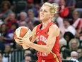 Allie Quigley of Team Wilson passes against Team Delle Donne during the WNBA All-Star Game 2019 at the Mandalay Bay Events Center on July 27, 2019, in Las Vegas.