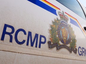 The RCMP logo is seen on the side of a vehicle in this file photo.