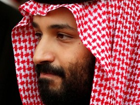 Saudi Arabia's Crown Prince Mohammed bin Salman leaves the Hotel Matignon in Paris April 9, 2018. (REUTERS/Charles Platiau/File Photo)