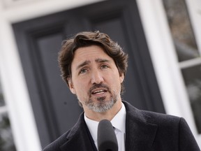 Prime Minister Justin Trudeau addresses Canadians on the COVID-19 pandemic from Rideau Cottage.