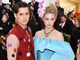 Cole Sprouse and Lili Reinhart attend The 2019 Met Gala Celebrating Camp: Notes on Fashion at Metropolitan Museum of Art on May 6, 2019, in New York City.