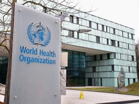 The World Health Organization headquarters is seen, in Geneva, Switzerland, Feb. 6, 2020.