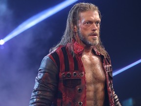 Edge (pictured) in Last Man Standing Match beats Randy Orton. (WWE)