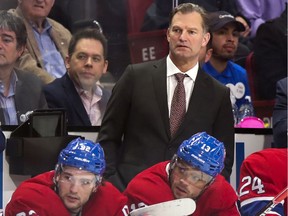Canadiens associate coach Kirk Muller watches action from behind the bench during NHL game against the Arizona Coyotes at the Bell Centre in Montreal on Feb. 10, 2020.