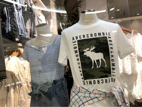 A shirt is displayed at an Abercrombie and Fitch store on May 29, 2019 in San Francisco, California.