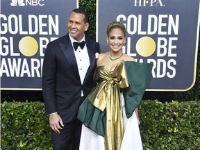 Alex Rodriguez and Jennifer Lopez attend the 77th Annual Golden Globe Awards at The Beverly Hilton Hotel on January 05, 2020 in Beverly Hills, California.