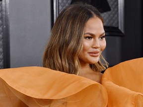 Chrissy Teigen attends the 62nd Annual GRAMMY Awards at STAPLES Center on January 26, 2020 in Los Angeles.