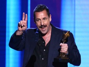 Adam Sandler accepts the Best Male Lead award for 'Uncut Gems' onstage during the 2020 Film Independent Spirit Awards on February 08, 2020 in Santa Monica, California.