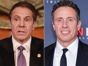 New York Governor Andrew Cuomo, left, and his brother, CNN journalist Chris Cuomo.