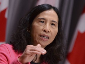 Dr. Theresa Tam, Canada's Chief Public Health Officer, speaks during a press conference on Parliament Hill during the COVID-19 pandemic in Ottawa on Wednesday, May 6, 2020. THE CANADIAN PRESS/Sean Kilpatrick