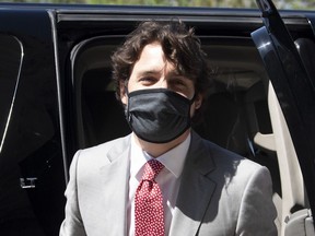 Prime Minister Justin Trudeau arrives on Parliament Hill in Ottawa, Wednesday, May 20, 2020.