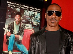 Comedian Eddie Murphy poses before the screening of "Beverly Hills Cop" at the Mann Chinese 6 on May 17, 2010 in Los Angeles.