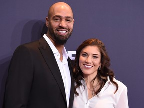 Hope Solo and Jerramy Stevens attend the FIFA Ballon d'Or Gala 2015 at the Kongresshaus on Jan. 11, 2016 in Zurich, Switzerland.