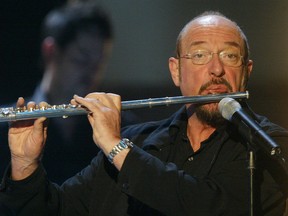 Ian Anderson of the band Jethro Tull performs onstage in Leipzig during the general rehearsal for the eleventh edition of the "Rose Carreras Gala," Dec. 15, 2005.
