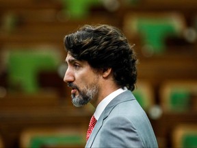 Canada's Prime Minister Justin Trudeau speaks during a meeting of the special committee on the COVID-19 outbreak, as efforts continue to help slow the spread of the coronavirus disease (COVID-19), in the House of Commons on Parliament Hill in Ottawa, Ontario, Canada May 20, 2020.