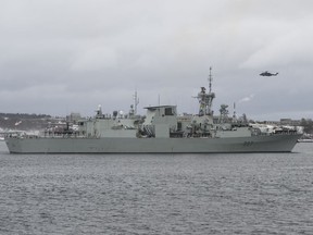 The Halifax-class frigate HMCS Fredericton is back in action less than two weeks after its Cyclone helicopter crashed off the coast of Greece, killing six Canadian Armed Forces members.